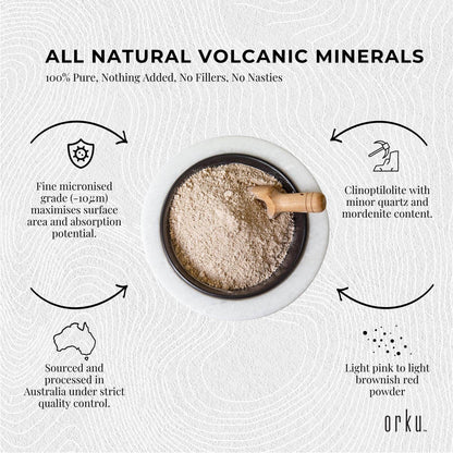 2kg of pure micronized Zeolite powder mineral by Hlpmedical, volcanic Clinoptilolite supplement for health and wellness.