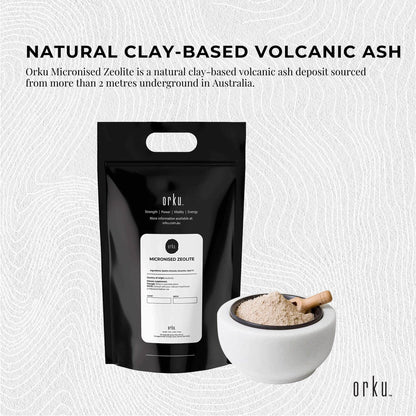 Fine 5kg bag of Micronised Zeolite Powder Mineral by Hlpmedical, shown in a clear, resealable package for health and detox benefits.