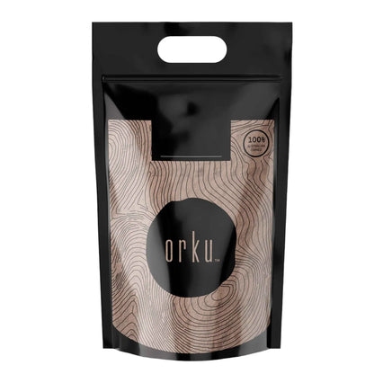 10kg pure micronized Zeolite powder mineral from Volcamin, shown in a clear container for health and beauty supplement use.