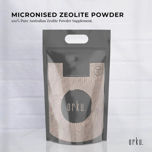 10kg bag of micronized Zeolite mineral powder by Hlpmedical, used for health and detox supplements, shown in a clear packaging image.