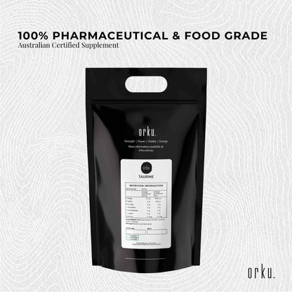 Hlpmedical Orku 5kg Taurine Powder, high purity L-Taurine amino acid supplement for health and fitness nutrition.