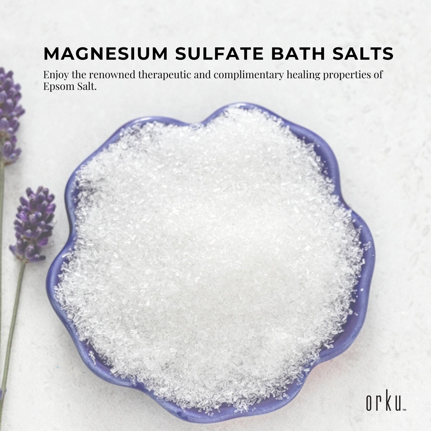 Orku 1Kg Epsom Salt - Magnesium Sulphate Bath Salts For Skin Body Sulfate