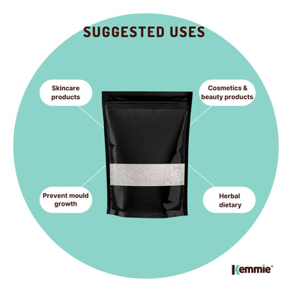 Hlpmedical Kemmie 50g potassium sorbate food-grade granules, preservative for cosmetics and food, shown in image.