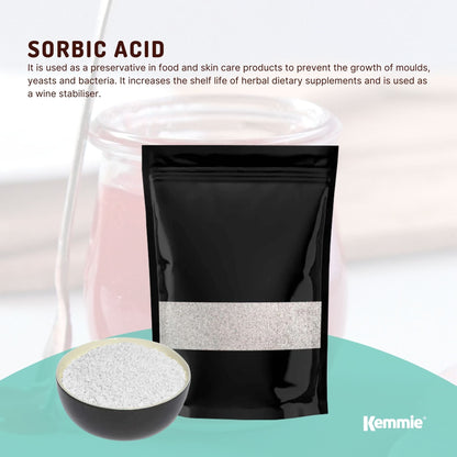 Hlpmedical Kemmie 400g potassium sorbate food grade granules preservative for food and cosmetics, in a clear plastic bag