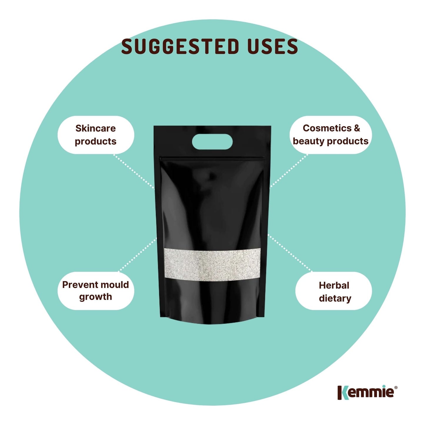 Hlpmedical Kemmie 5kg potassium sorbate food-grade granules preservative for food and cosmetics, shown in a clear container.