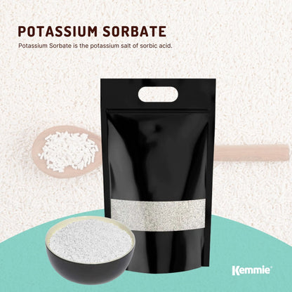 20kg bag of Hlpmedical potassium sorbate food-grade granules, a preservative used in food and cosmetic products.