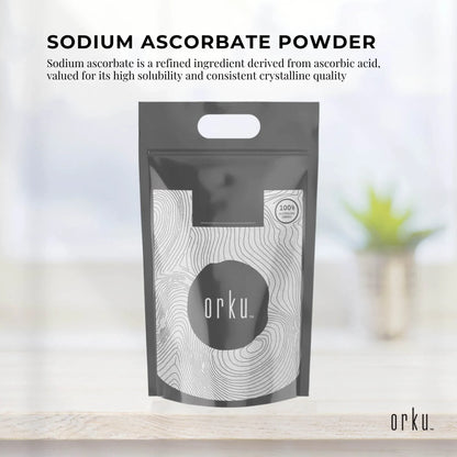 High purity Orku 5kg sodium ascorbate crystalline powder, a soluble vitamin supplement for health and nutrition.