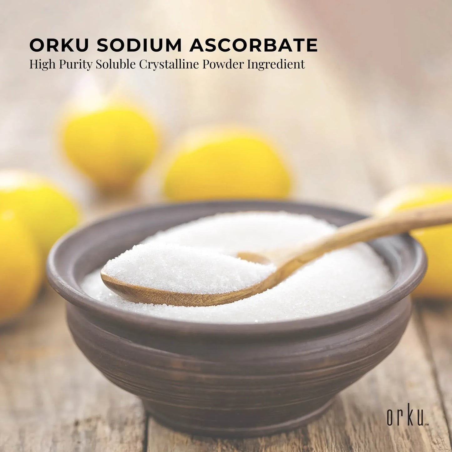 Hlpmedical Orku 10kg sodium ascorbate high purity crystalline powder, vitamin C supplement for health and nutrition.