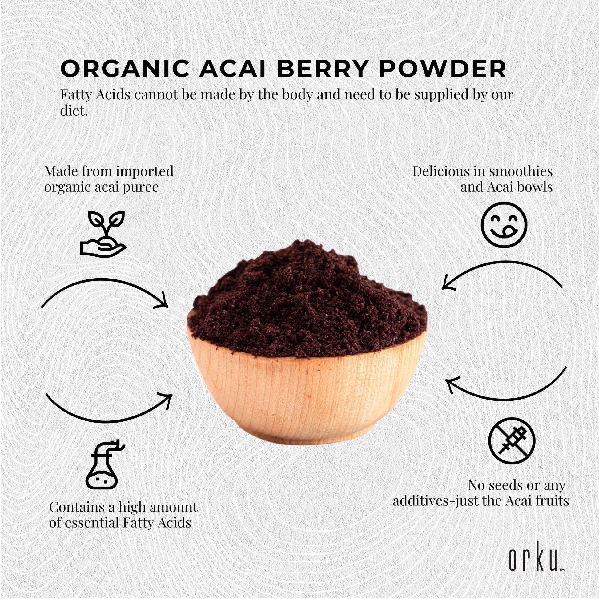 Organic 1kg acai powder by Hlpmedical, premium Amazon superfood berry supplement for health and nutrition.