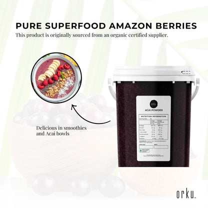 700g organic acai powder bucket from Hlpmedical, rich in antioxidants, ideal for smoothies and health supplements.