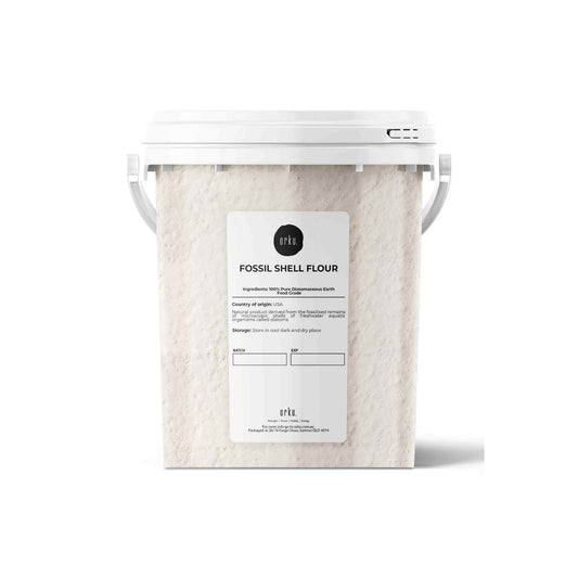 Hlpmedical Orku 300g fine diatomaceous earth tub, food grade fossil shell flour powder for health and dietary use.
