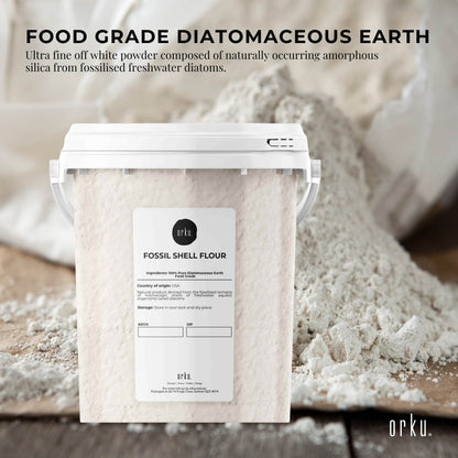 Hlpmedical Orku 300g fine diatomaceous earth tub, food grade fossil shell flour powder for health and dietary use
