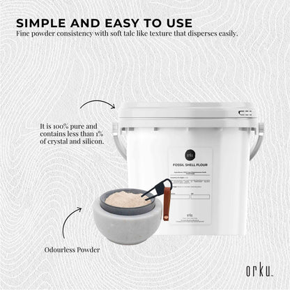 Hlpmedical Orku 1.4kg food grade diatomaceous earth tub with fossil shell flour powder for health and dietary use