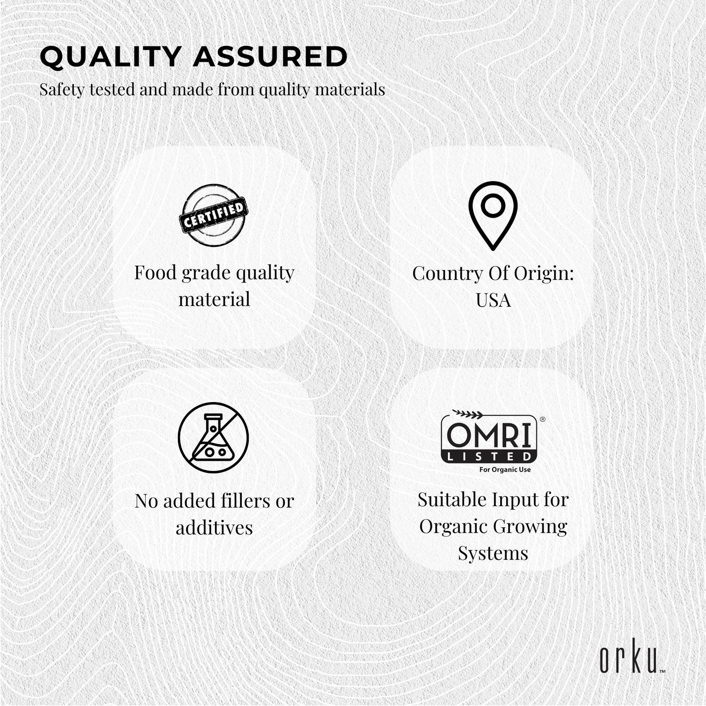 Hlpmedical Orku 1.4kg food grade diatomaceous earth tub with fossil shell flour powder for health and nutritional use.