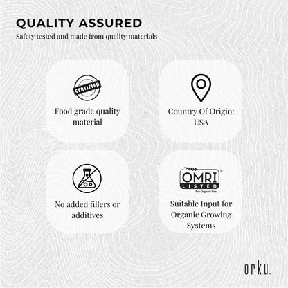 Hlpmedical Orku 1.4kg food grade diatomaceous earth tub with fossil shell flour powder for health and nutritional use.