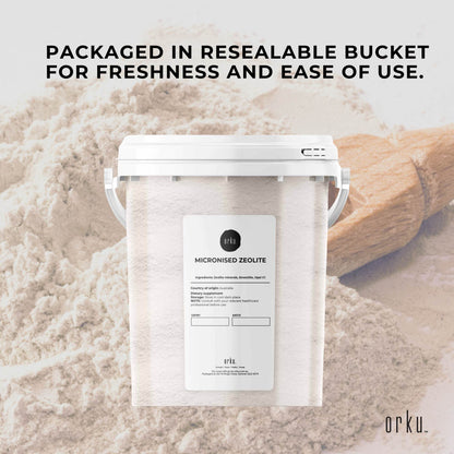 800g Micronized Zeolite Powder Mineral Tub by Hlpmedical, pure volcanic mineral supplement for health and detox.