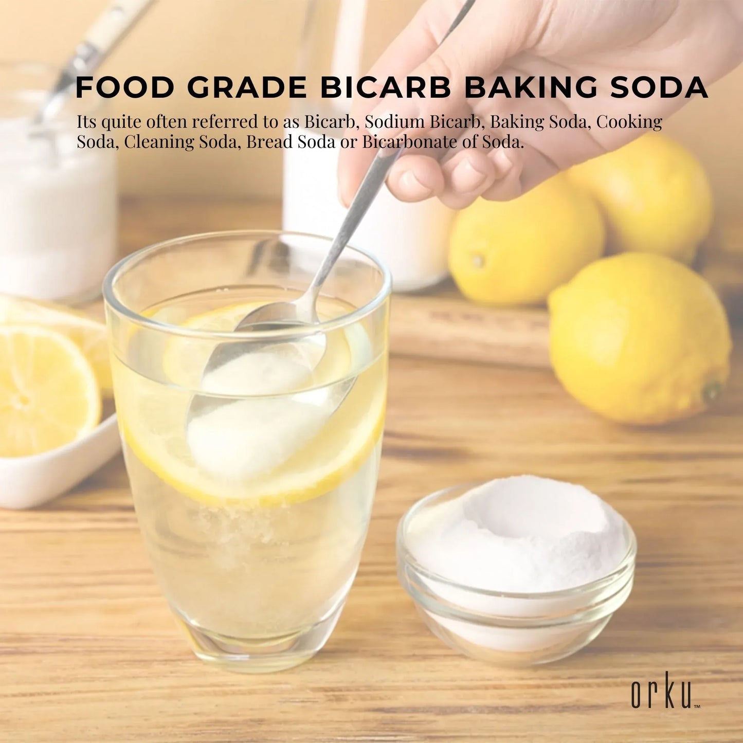 Hlpmedical Orku 1.3kg food-grade sodium bicarbonate baking soda powder, aluminum-free for health and nutrition uses