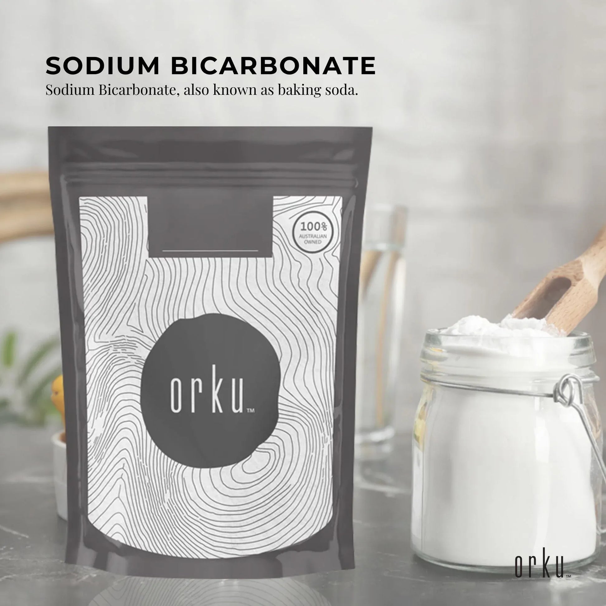 Hlpmedical Orku 400g sodium bicarbonate baking soda powder, food grade, aluminum-free, used for baking and health purposes