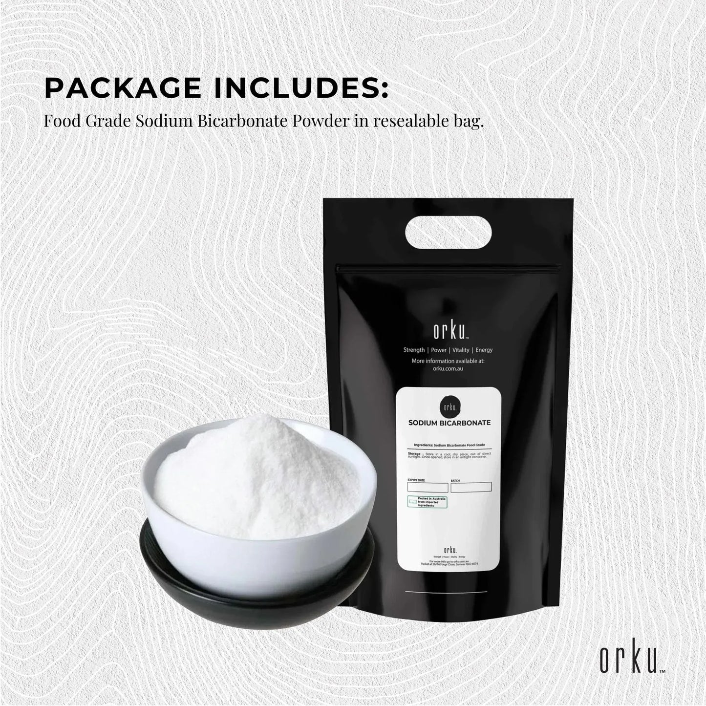Hlpmedical Orku 5kg sodium bicarbonate baking soda powder, food grade, aluminum-free for baking and health uses