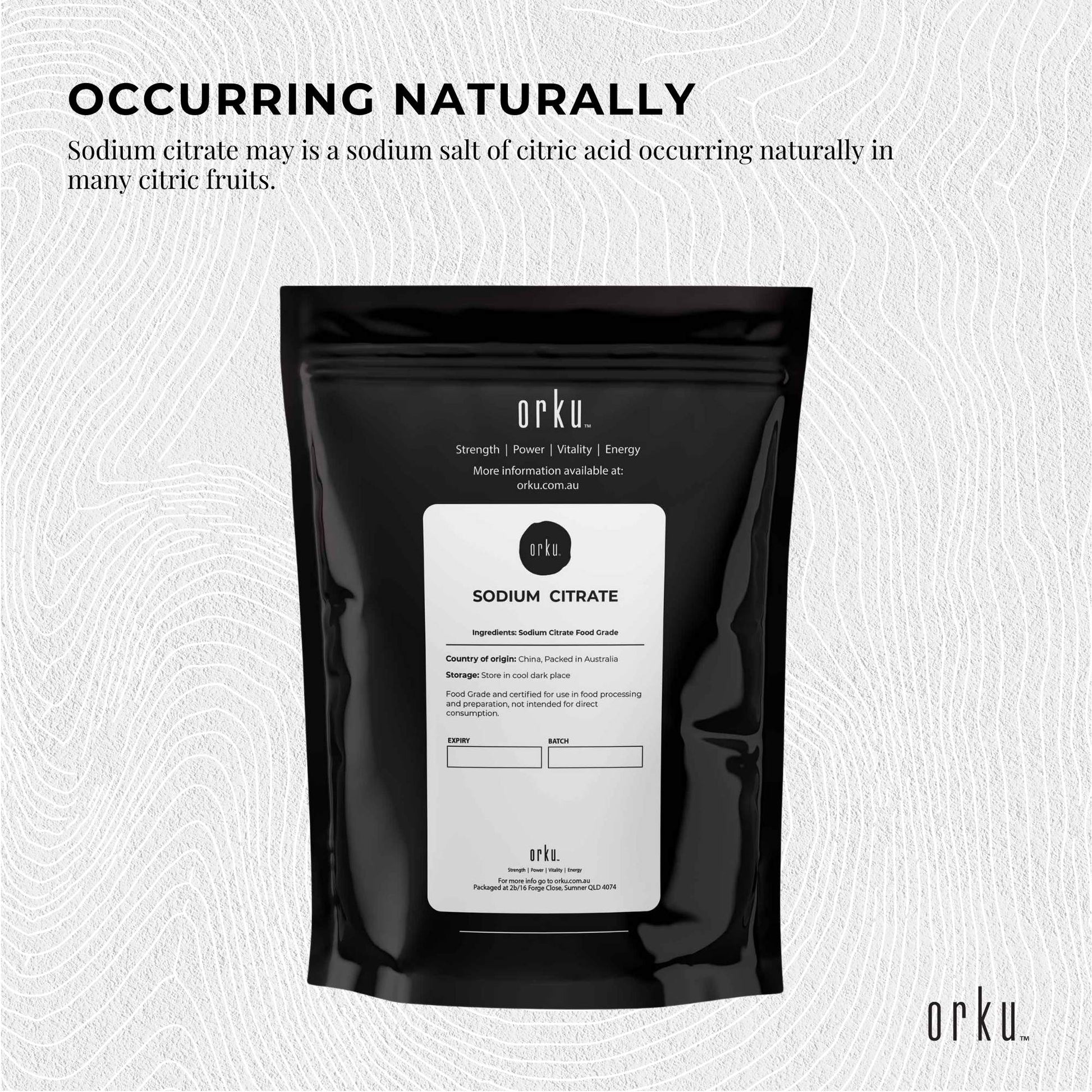 Hlpmedical 100g sodium citrate powder, food grade trisodium salt used as a preservative, shown in a clear container.