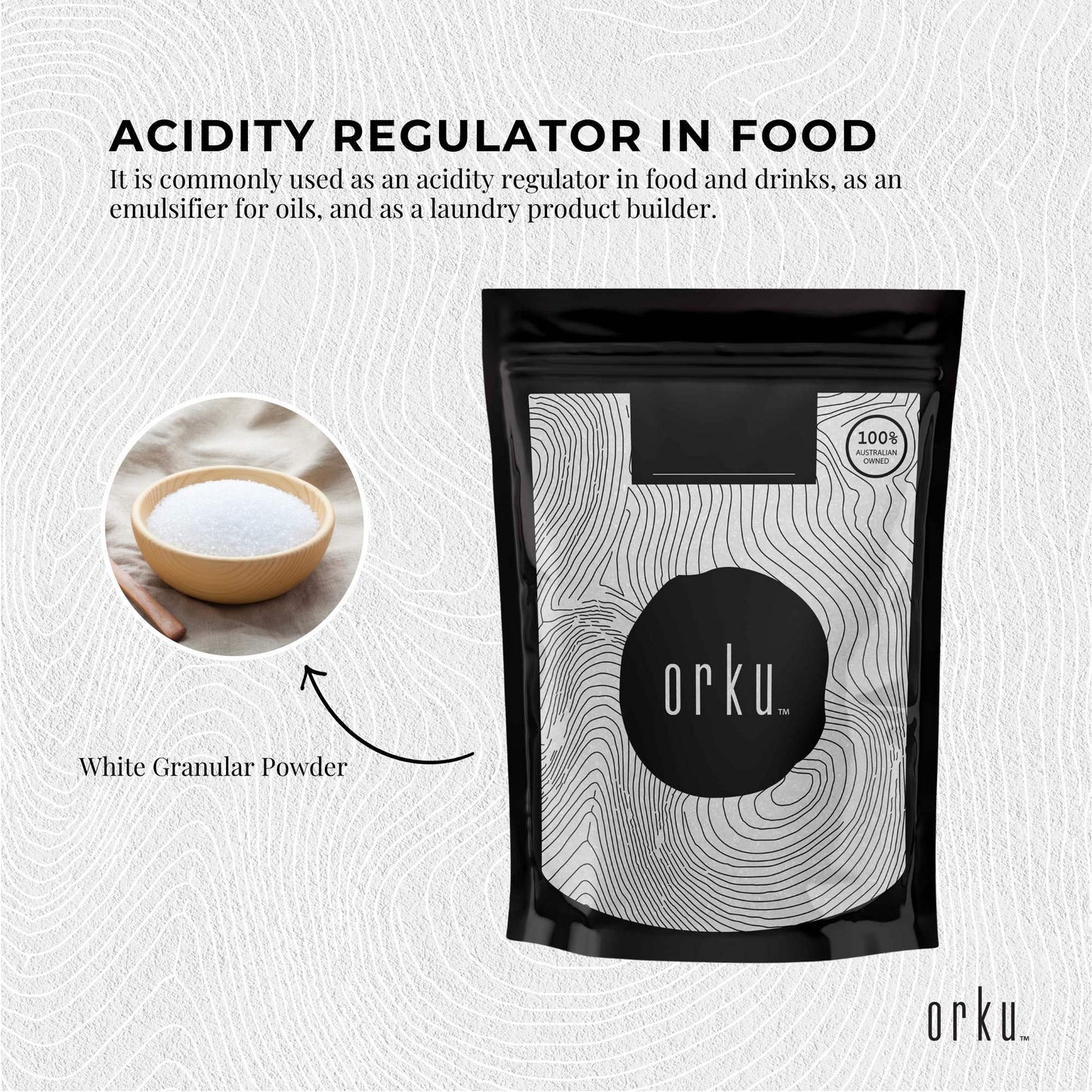 Hlpmedical 100g sodium citrate powder, food grade trisodium salt used as an acid preservative and dietary supplement.