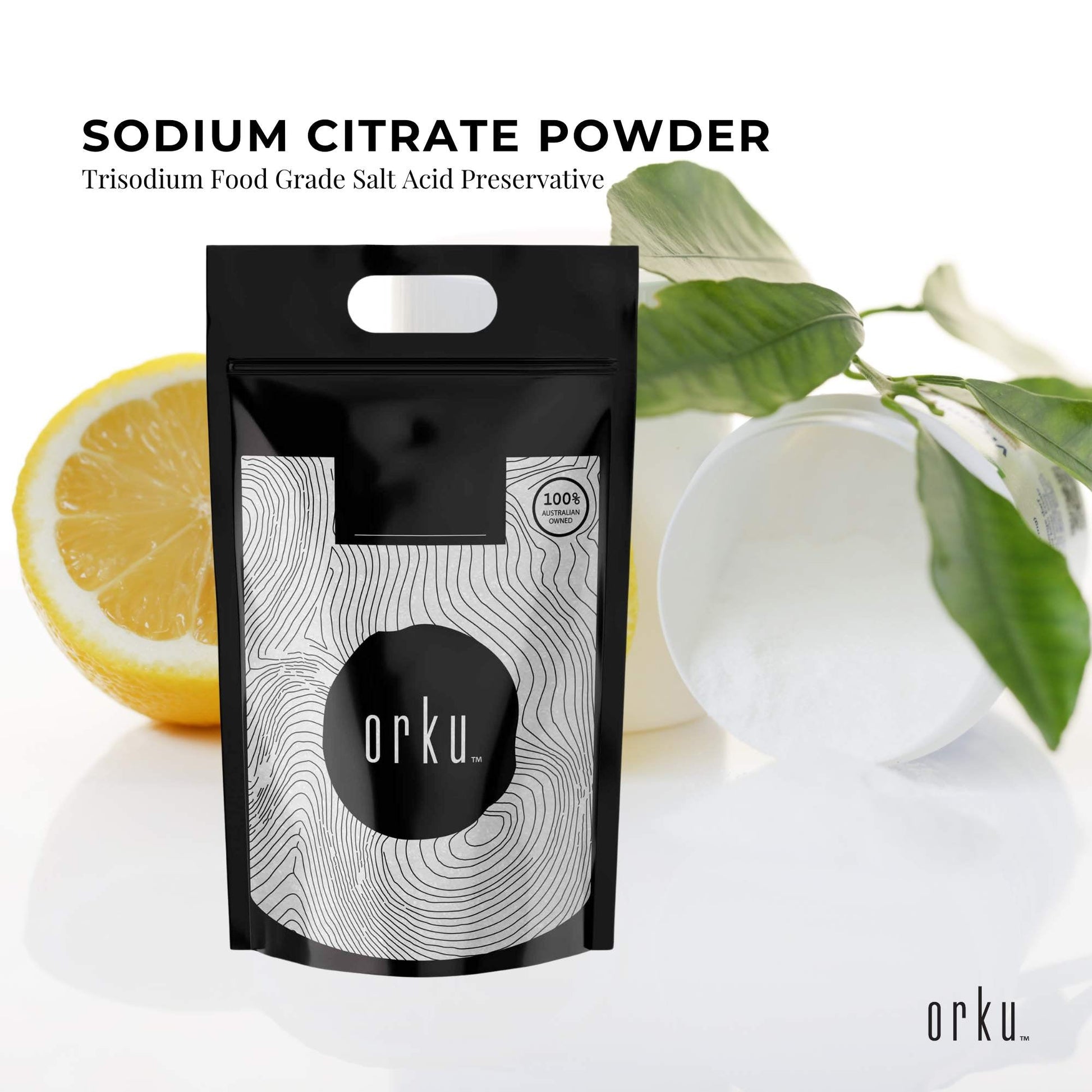 Bulk 10kg sodium citrate powder by Hlpmedical, food grade salt preservative, used in nutrition and supplement applications.
