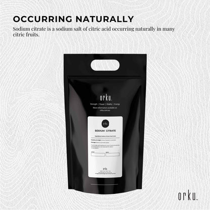 Bulk 20kg sodium citrate powder from Hlpmedical, food-grade trisodium salt used as a preservative and pH buffer for health and nutrition.
