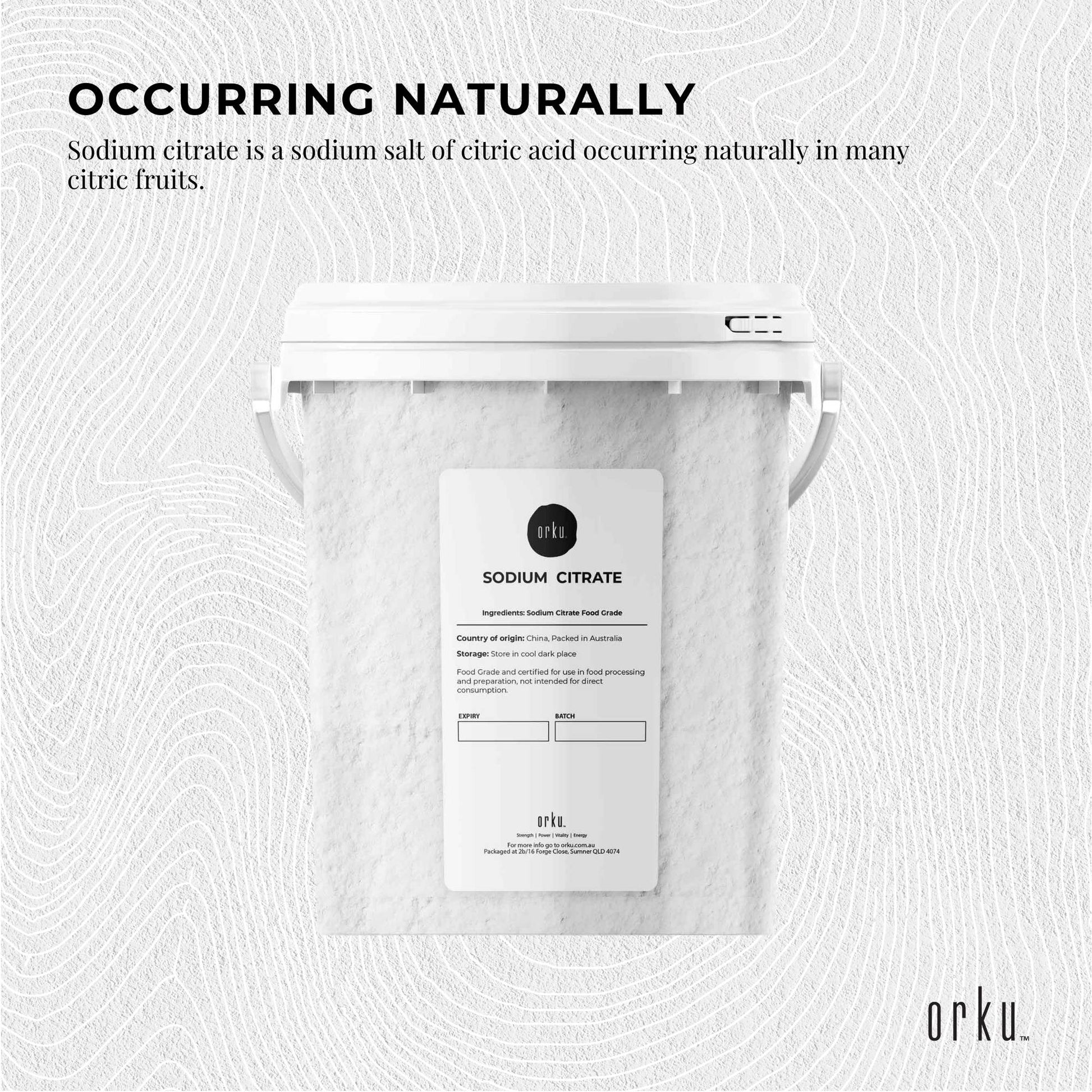 Hlpmedical 1.3kg sodium citrate powder tub, food-grade salt and acid preservative, used in nutrition and supplement applications.