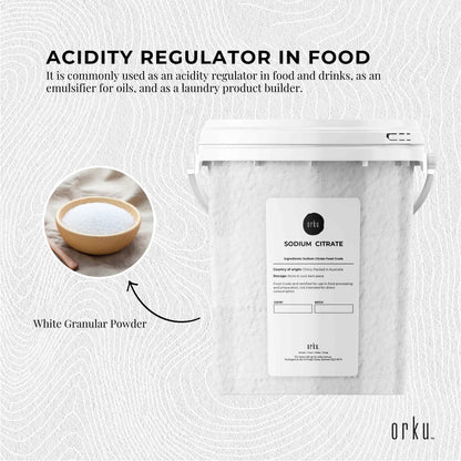 Hlpmedical 1.3kg sodium citrate powder tub, food grade salt acid preservative, used in nutrition and dietary supplements.
