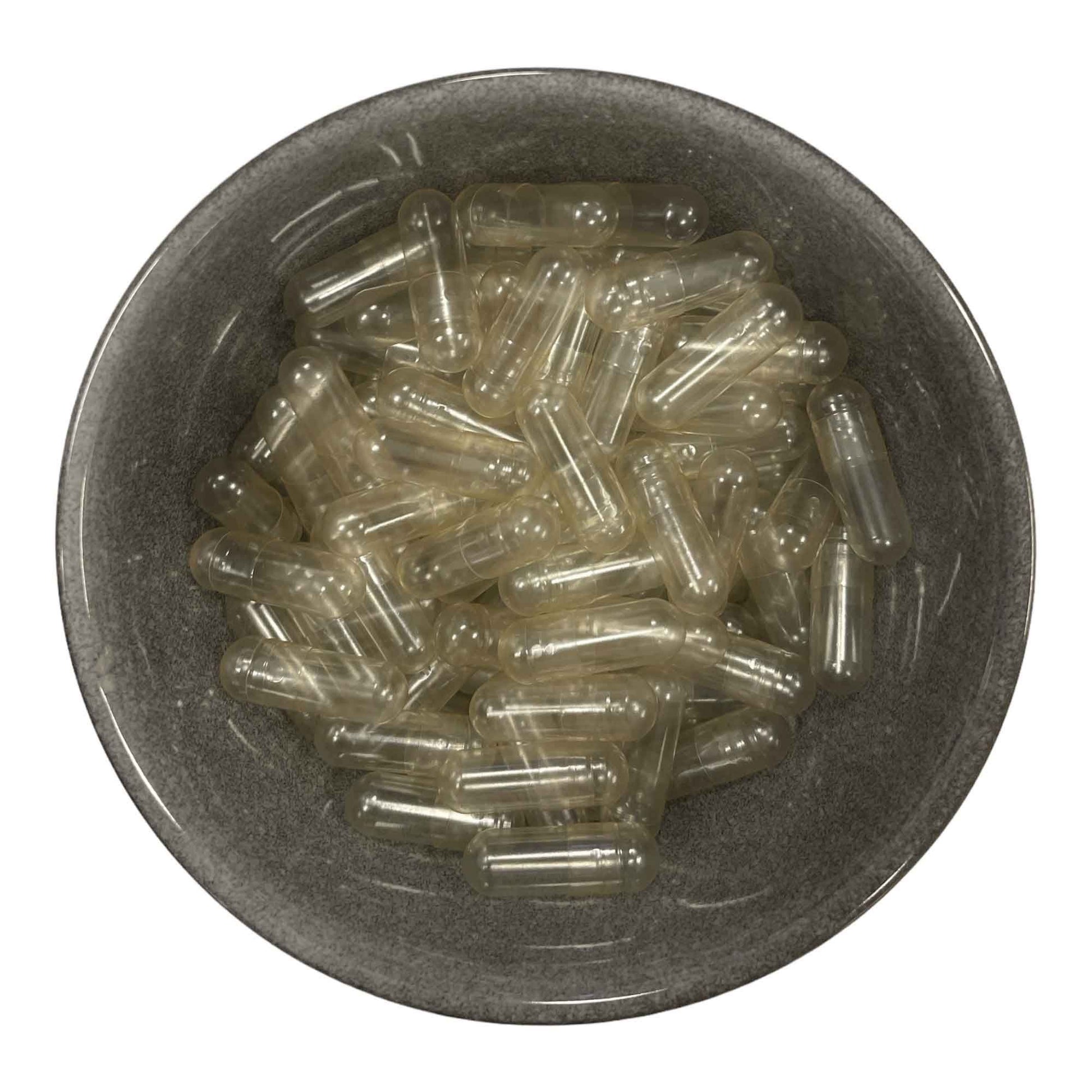 Set of 100 empty vegan vegetable capsules Size 00, clear caps for supplements and vitamins, by Hlpmedical.
