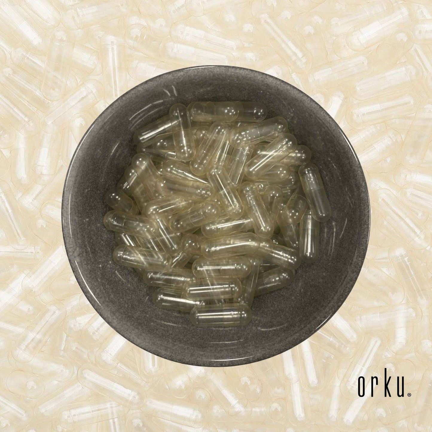 Empty vegan vegetable capsules, size 00, clear and unfilled, suitable for dietary supplements, from Hlpmedical.