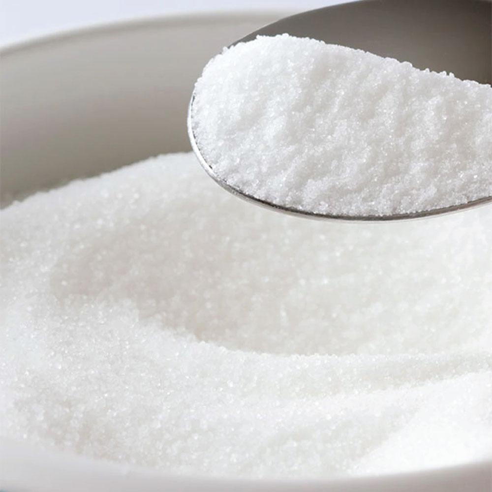 1kg Hlpmedical Xylitol crystal powder, natural sugar substitute, USP FCC grade, for health and nutritional use, in a clear container.