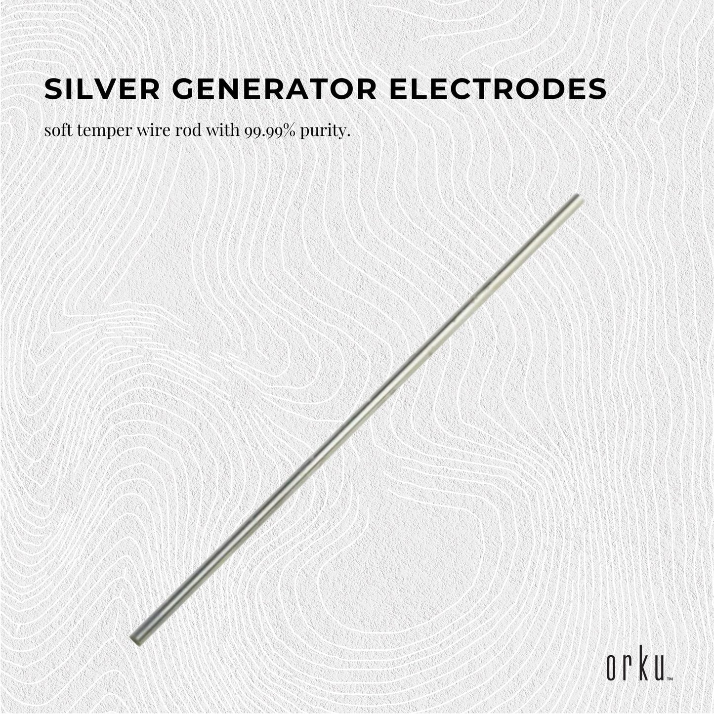 7-inch silver rod electrode, 18 gauge, high purity 99.99% soft wire for colloidal silver supplements, by Hlpmedical.