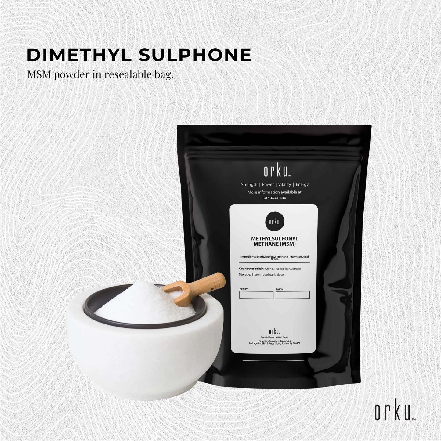 400g jar of Hlpmedical MSM powder, 99% pure methylsulfonylmethane crystals for health and beauty nutrition supplement