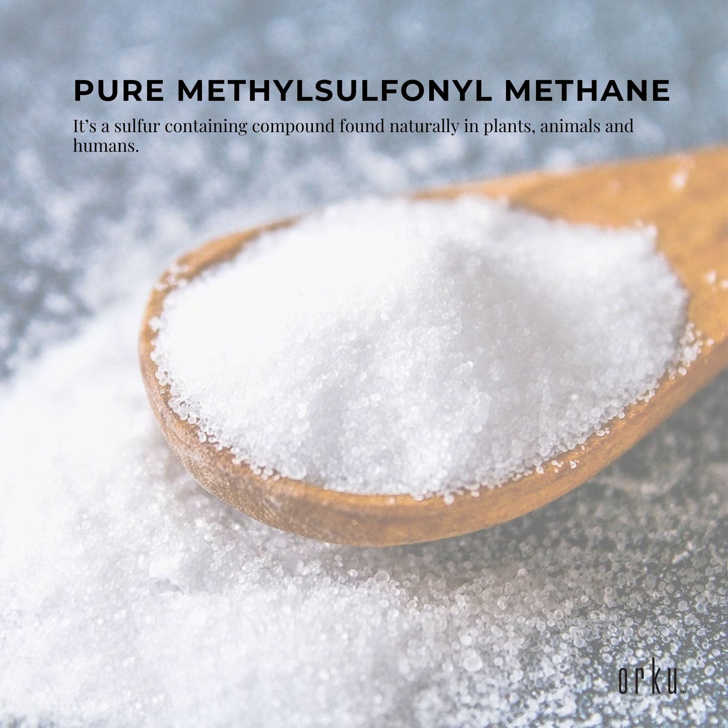 Hlpmedical 400g MSM powder in a tub, 99% pure methylsulfonylmethane crystals for health and beauty nutrition supplement