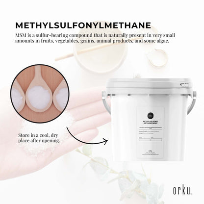 3kg tub of Hlpmedical MSM powder with 99% purity, methylsulfonylmethane crystals for health and dietary supplement use