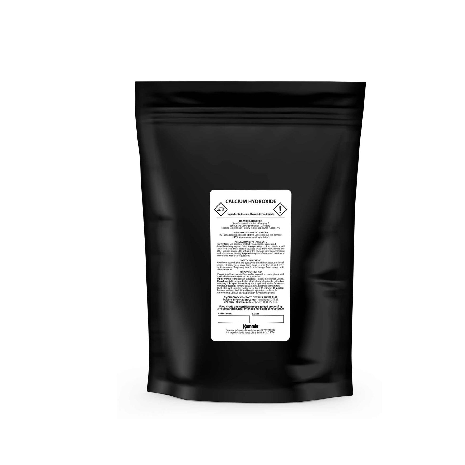Hlpmedical Kemmie 1kg calcium hydroxide powder, food-grade pickling lime, suitable for health and nutrition use.