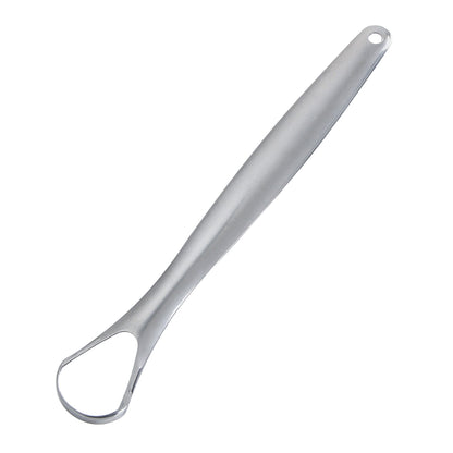 Hlpmedical stainless steel tongue scraper for oral hygiene, reducing bad breath with a durable metal tool for personal care.