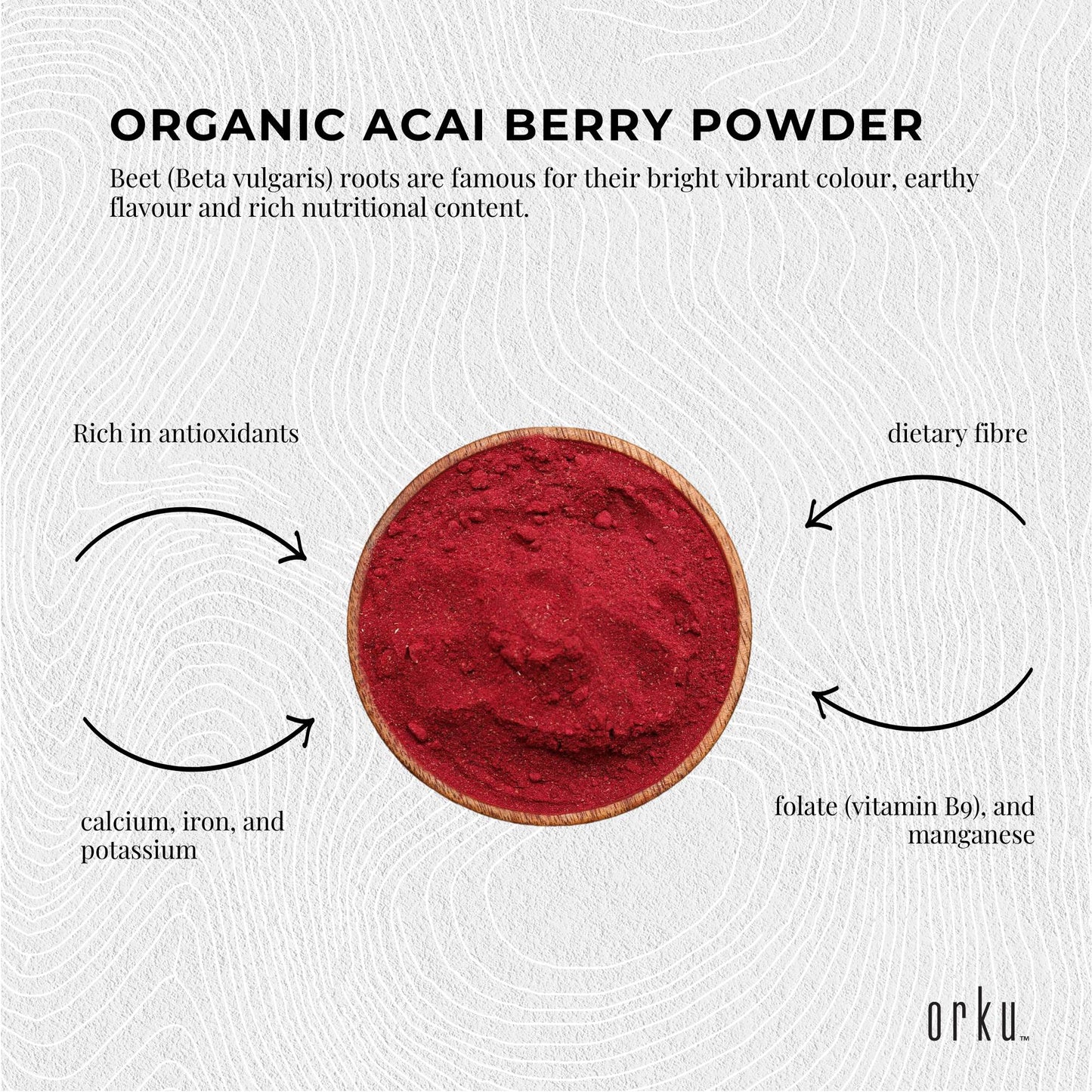 Organic Orku 10kg beetroot powder by Hlpmedical, pure beta vulgaris root supplement, natural red powder for health and nutrition.