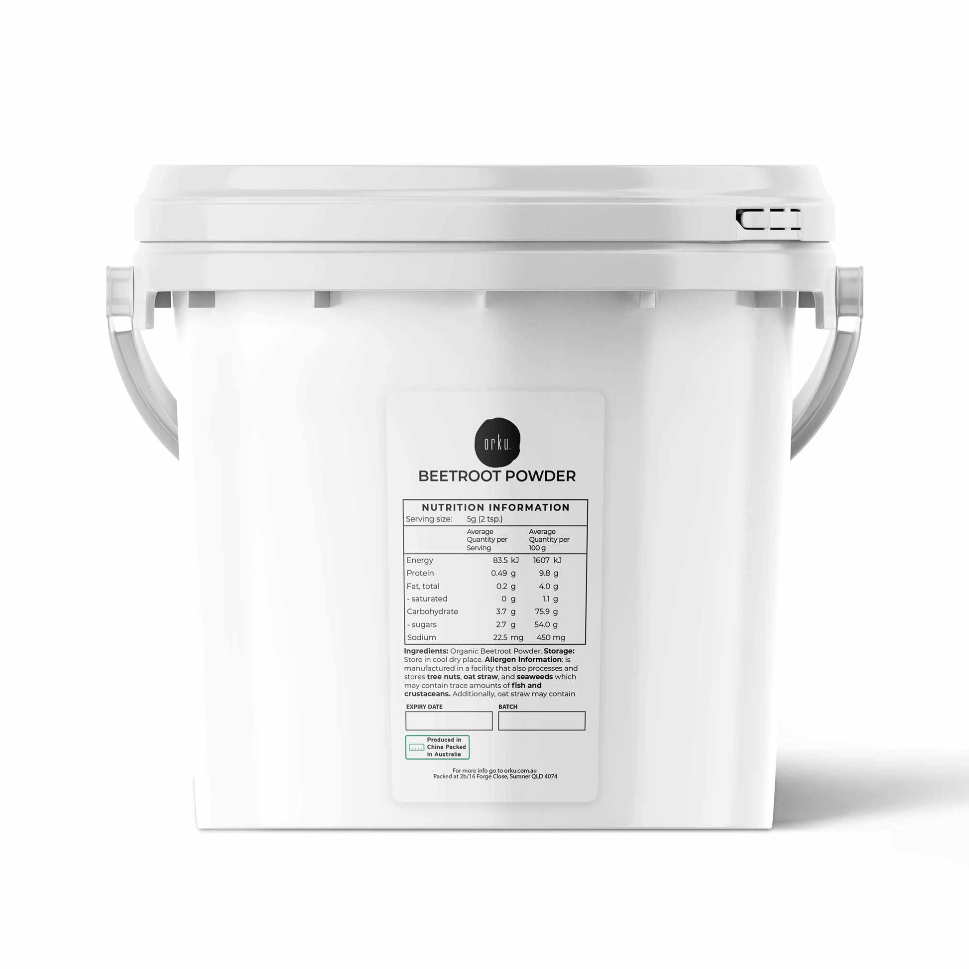 Hlpmedical Orku 3kg organic beetroot powder in a jar, pure beta vulgaris supplement for health and nutrition.