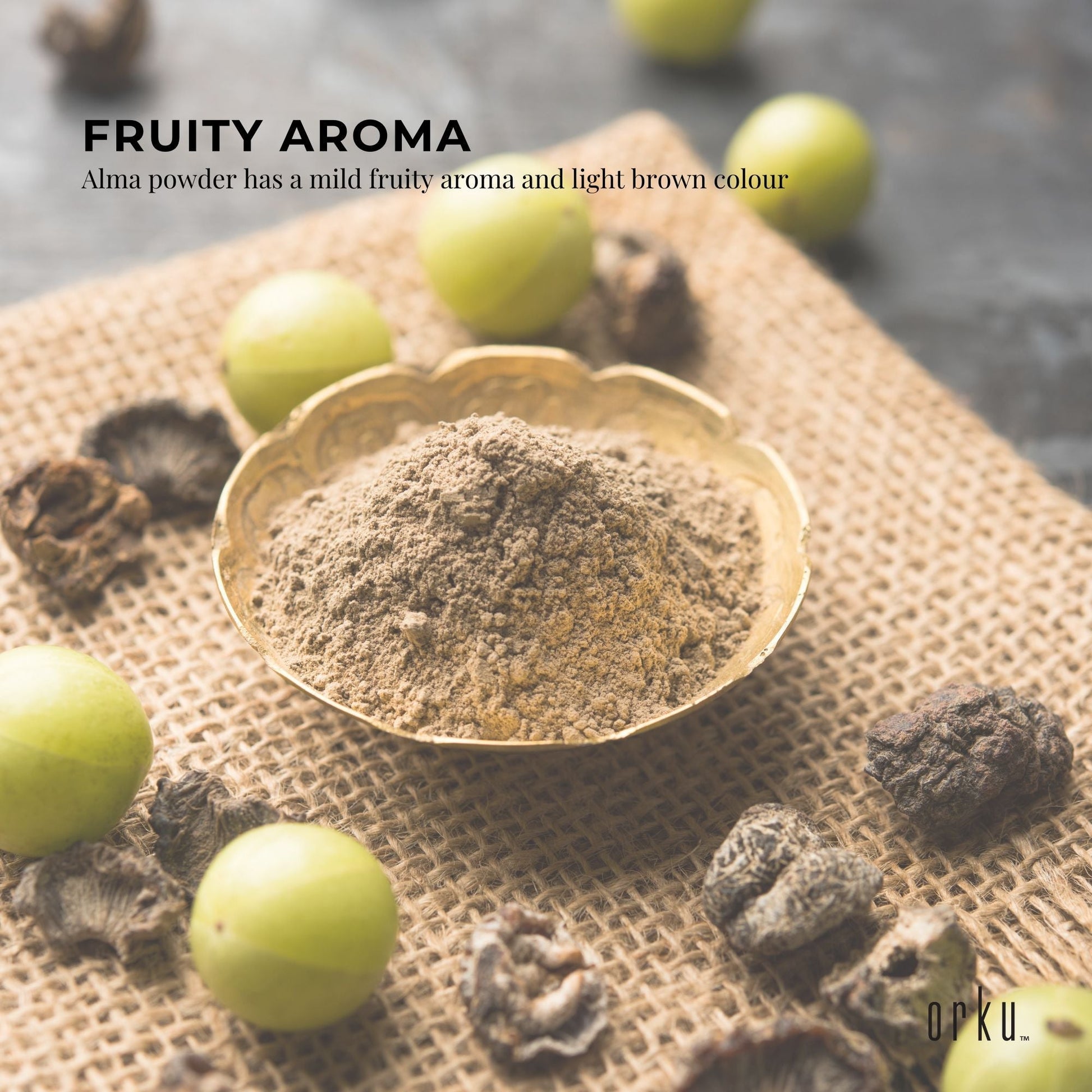 Organic Amla powder in a 400g package, Indian gooseberry supplement by Hlpmedical, for health and beauty nutrition.