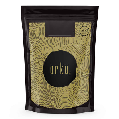 Organic Matcha green tea powder in 100g package by Hlpmedical, vibrant green powder from Camellia sinensis leaves for health and wellness.