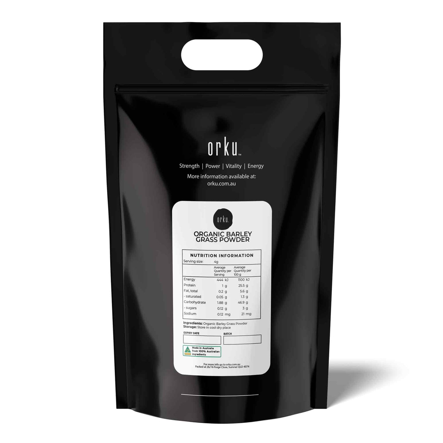Organic barley grass powder from Hordeum vulgare in a bulk 10kg package, a nutritious supplement for health and wellness.