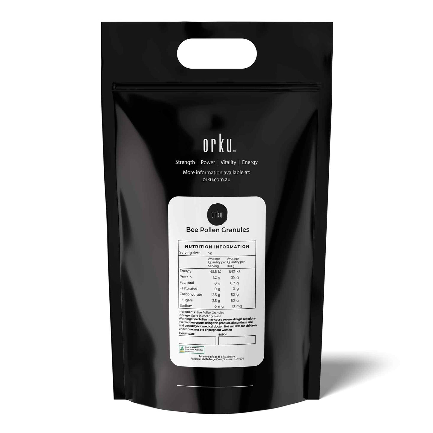 5kg jar of Hlpmedical Australian pure raw bee pollen granules, natural dietary supplement for health and nutrition.