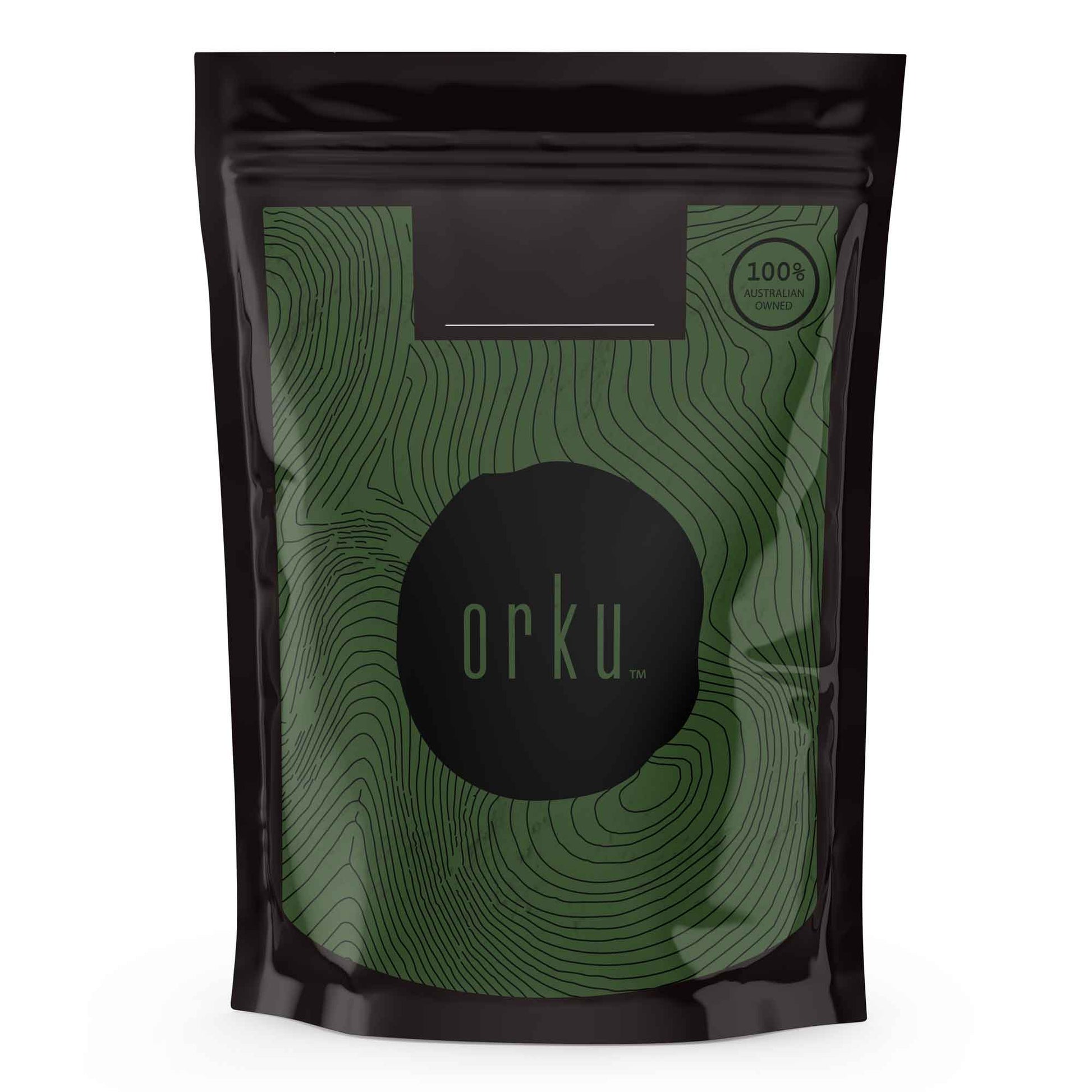 Organic Spirulina powder in a 50g package by Hlpmedical, showcasing vibrant green algae supplement for health and nutrition.