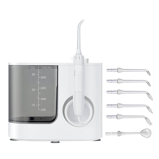 Hlpmedical Orku 1000ml electric water flosser in white with adjustable pressure for effective oral hygiene.