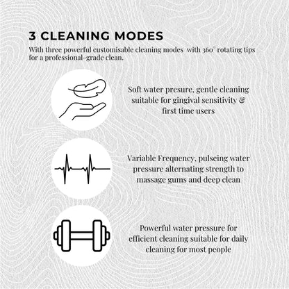 White rechargeable mini water flosser from Hlpmedical, cordless oral irrigator for travel and personal oral care.