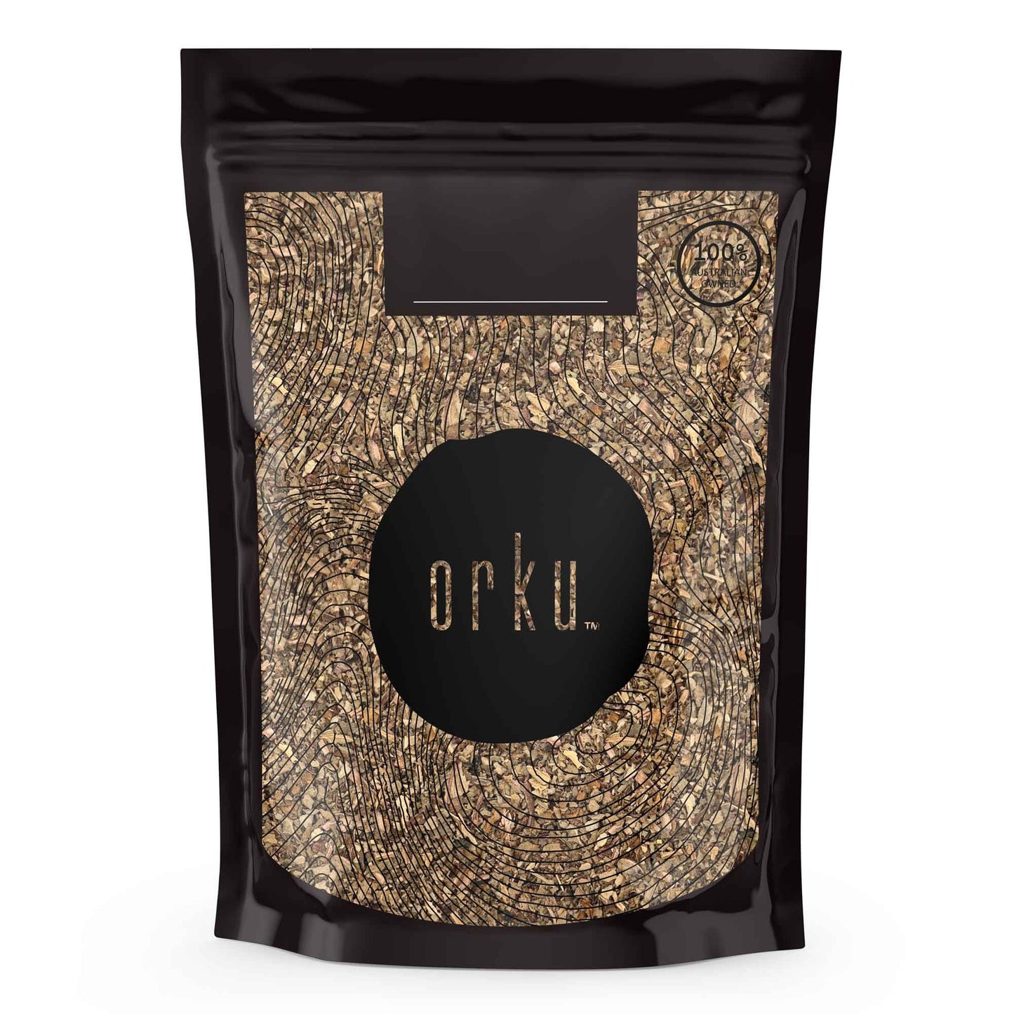 Dried organic mullein leaf in a 50g package, natural herbal supplement for respiratory health, by Hlpmedical.