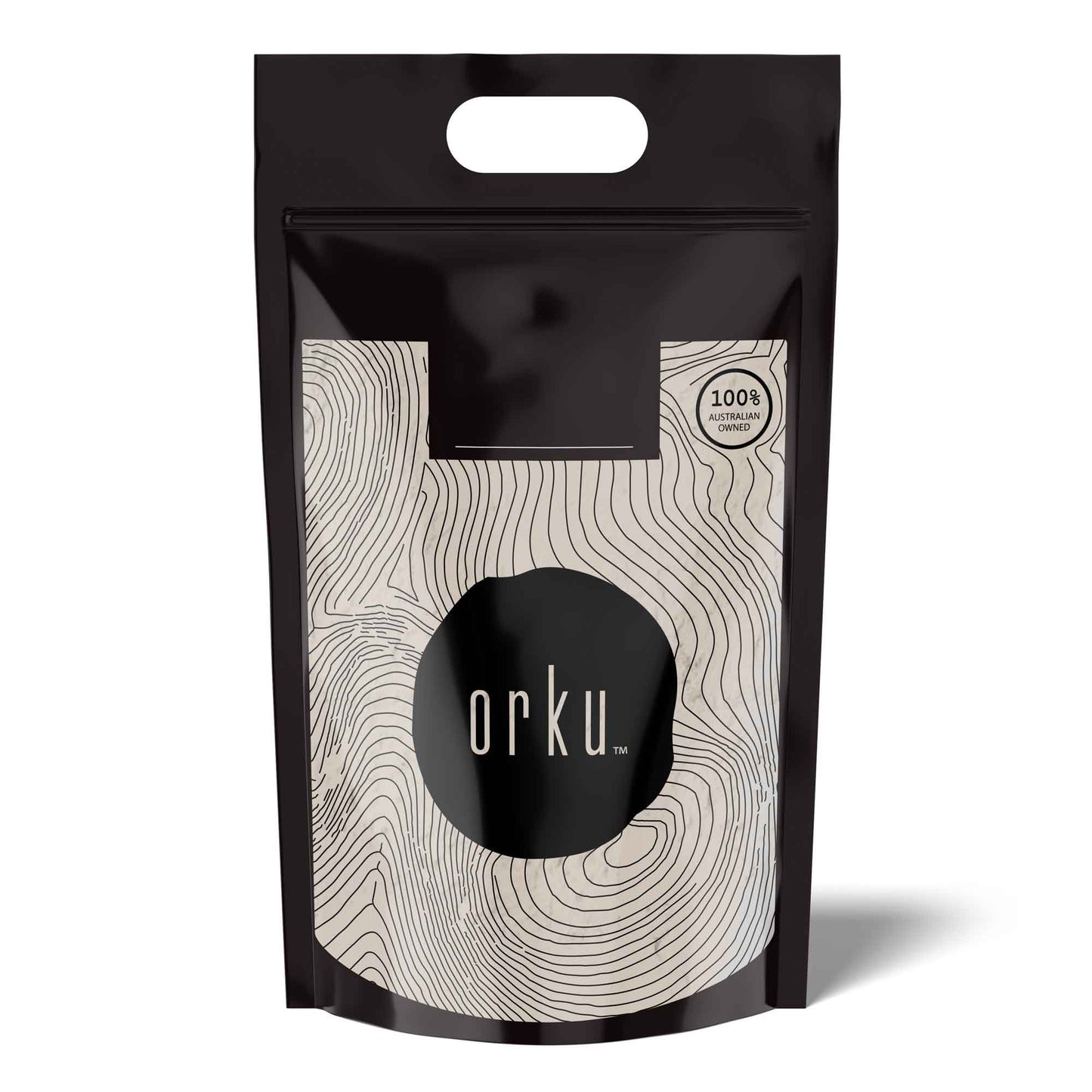 Hlpmedical Orku 5kg vanilla whey protein isolate powder in a bag, dietary supplement for fitness and muscle recovery.