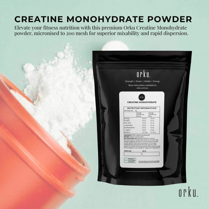 Hlpmedical Orku 400g creatine monohydrate powder, 200 mesh micronized, high purity supplement for muscle support and athletic performance.
